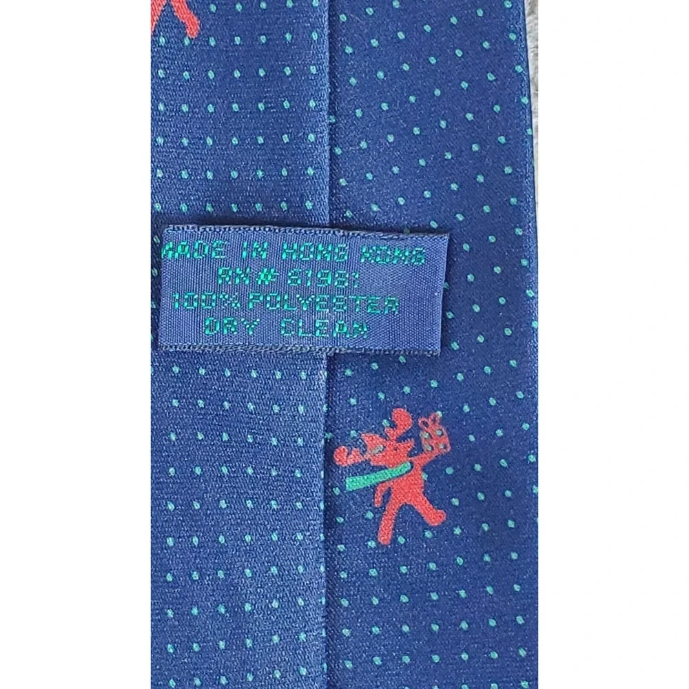 Men's‎ Christmas Neck Tie With Reindeer Navy and Red 56